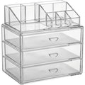Vllia Three-Drawer Acrylic Cosmetic Organizer 32 cm Clear - Product view