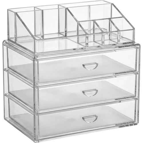 Vllia Three-Drawer Acrylic Cosmetic Organizer 32 cm Clear - Product view